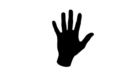 Obraz premium Black Hand Silhouette Gesture Isolated.