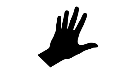 Obraz premium Black Silhouette of an Open Hand.