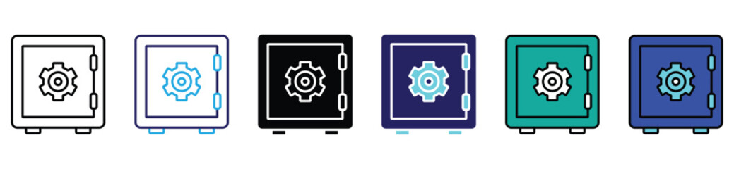Secure Banking Safe Box with Mechanical Gear Protection Icon