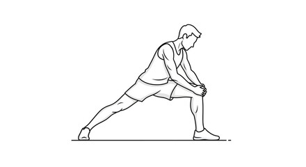 Man doing side leg stretch exercise.
