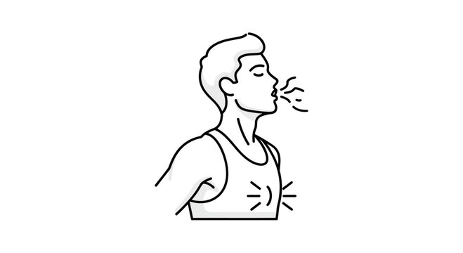 Man experiencing heat stress symptoms.