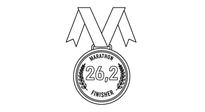 Marathon Finisher Medal Illustration.