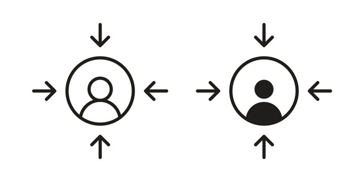Customer centricity icon symbol vector illustration on white background. Flat design.