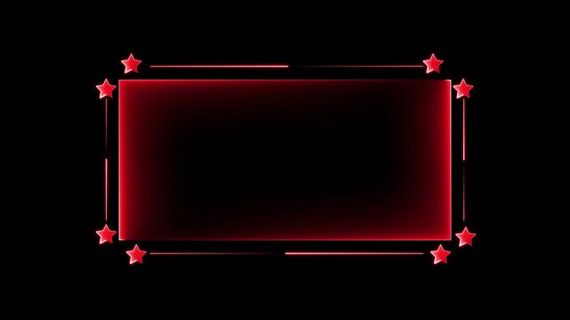 Abstract animated neon light rectangle frame in a seamless loop. Vibrant glowing neon edges creating a futuristic and dynamic background. High quality 4K animation with smooth neon light effects.