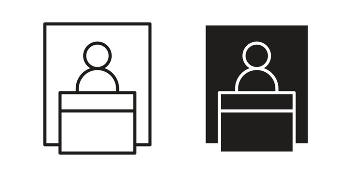 Exhibitor icon symbol vector illustration on white background. Flat design.