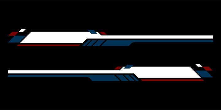 Wrap Design For Car vectors. Sports stripes, car stickers black color. Racing decals for tuning.