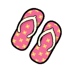 Cute Pink Floral Flip Flops