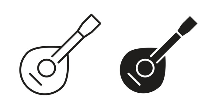 Mandolin icon symbol vector illustration on white background. Flat design.