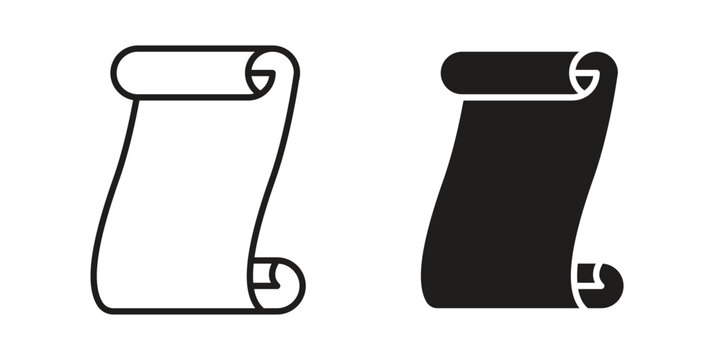 Paper Scroll icon symbol vector illustration on white background. Flat design.