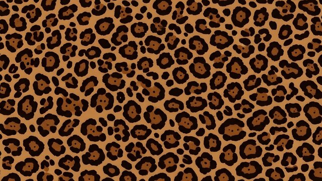 A close-up high-angle view of a leopard pattern texture, showcasing various spots and texture details.
