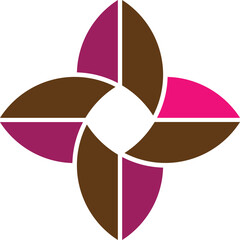 Obraz premium Modern Abstract Colorful Four Petal Logo Vector Design