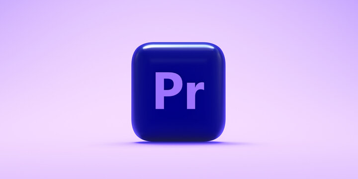 adobe premiere pro logo 3d render