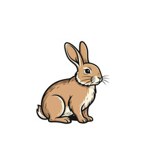 Obraz premium Cartoon illustration of a rabbit on black background