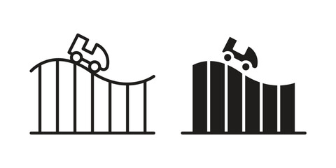 Roller coaster icon symbol vector illustration on white background. Flat design. © jota