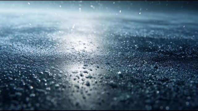 Frosted Metal Surface with Cold Drifting Mist and Ice Texture