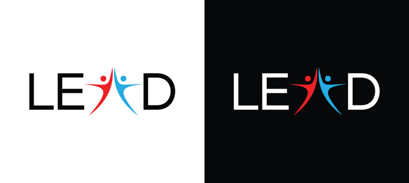 Letter LEAD vector wordmark logo typography.A sophisticated wordmark logo embodying elite leadership, representing prestige and exclusivity.