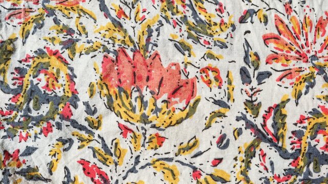 Background of Fabric cotton-blend weave in multicolor