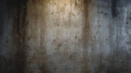 Obraz premium A close up view of a weathered concrete wall with dark stains and a rough textured surface