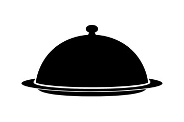 Fototapeta premium Restaurant Cloche Serving Tray Silhouette Icon