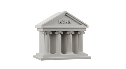 Obraz premium Classical bank building icon isolated on white, finance institution architecture symbol