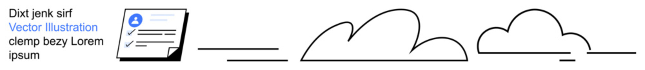 Business processes, creativity, communication, abstract design, documentation, workflow. Minimalist black lines of document and clouds. Business processes and creativity concept © robu_s