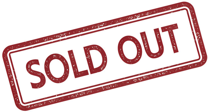 Sold Out red rubber stamp on whiteSold Out red rubber stamp on white