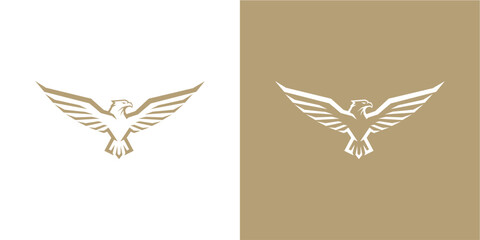 Elegant Golden Eagle Logo Sil...