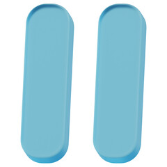 3D Blue Glass Vertical Capsule Rounded Minimal Abstract Form