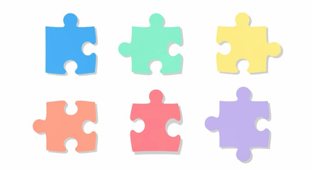 Fototapeta premium Colorful Jigsaw Puzzle Pieces Arranged Together.