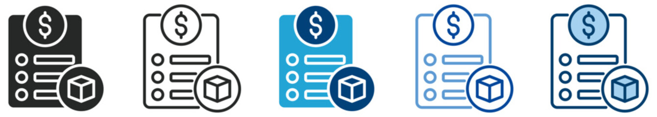Price list icon set multi style icon set collection vector illustration