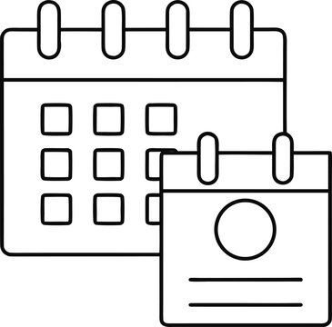 decolonized calendar line art vector illustration on transparent background