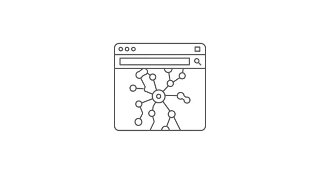 Simple Line Art Browser Window Illustration.