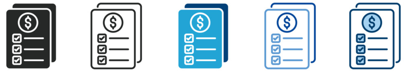 Check list icon set multi style icon set collection vector illustration