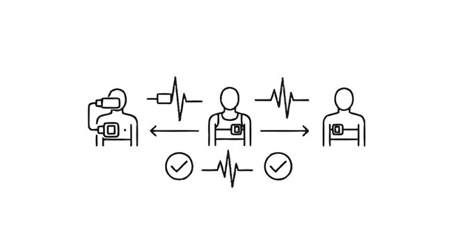 Medical ECG Monitoring Device and Heartbeat Waveform Analysis.