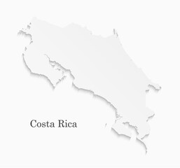 Fototapeta premium White map of Costa Rica, template country