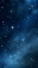 Obraz premium Beautiful starry night sky with sparkling stars and Milky Way galaxy, deep dark blue celestial background with stardust and nebula clouds