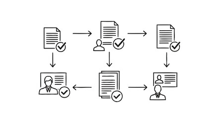 Fototapeta premium Business Process Workflow Document Approval and Management.