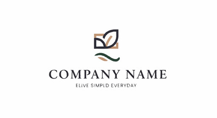 Obraz premium Company Logo with Leaf Design Element.