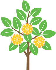 Orange tree logo. Isolated orange tree on white background