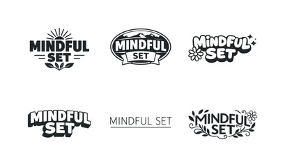 Obraz premium Harmonious Lettering Variations. Minimal & mindful. Set lettering. harmonious lettering variations of the same emblematic concept, each with different artistic