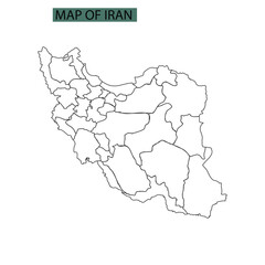 Obraz premium Doodle Map of Iran With States