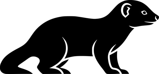 mongoose silhouette line art vector illustration with a white background
