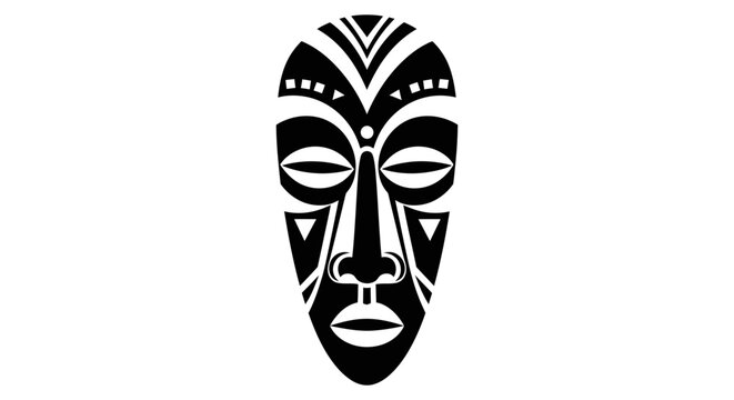 Tribal face mask with patterns.