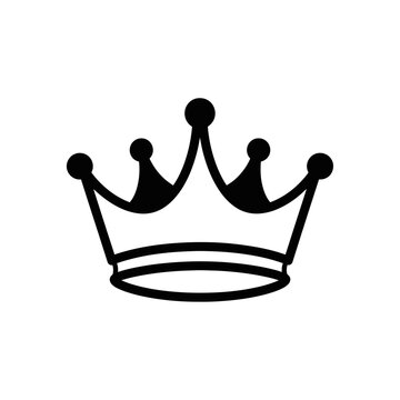 Black crown icon royal symbol.
