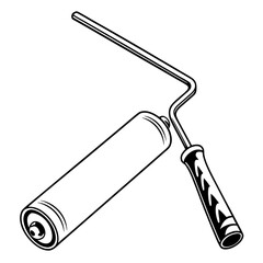 Minimalist paint roller icon, symbolizing renovation, DIY, and home improvement.