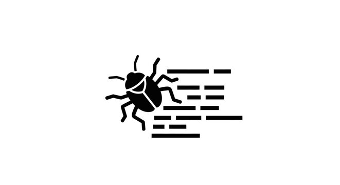 Black beetle insect in motion fast.