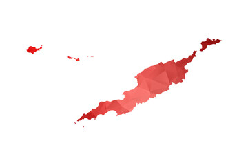 Anguilla Map - Polygon Style Vector Illustration in Red Gradient, Low Poly Geometric Design, Isolated on White Background, Perfect for Infographics, Reports, and Educational Materials.