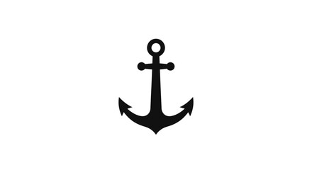 Black metal anchor nautical symbol object. © M FAIZAL