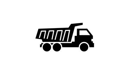 Black silhouette of a dump truck. © M FAIZAL