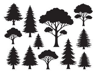 Obraz premium Beautiful black nature trees with stunning simple silhouette forms